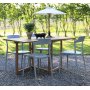 Essgruppe Salt Teak: Teak-Klopftisch mit 4 Abbe-Sthlen