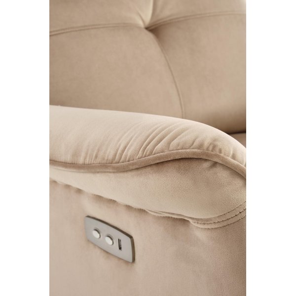 Semir elektrisk reclinerf�t�lj med USB - beige sammet