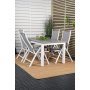 Ekens Matgrupp (160x90) - Vit/Gr - 4 Stolar
