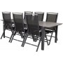 Prssebo Matgrupp (224x100) - Svart/Gr - 6 Stolar