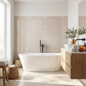 Badkar frist�ende Vit 170x80x58 cm - Olympus