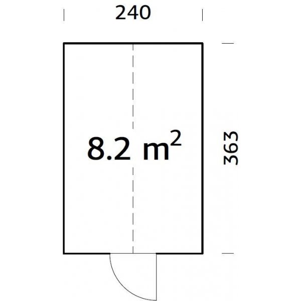 V�xthus Emilia med fundament 8,2 m� � Gr� tryckimpregnerat tr�