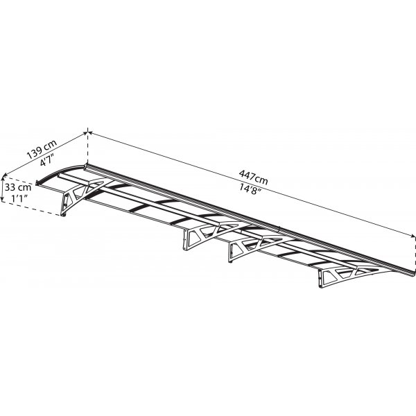 Canopia Amsterdam Entrétak 1,4 x 4,5 - Grå/klarglas Canopia Amsterdam Entrétak 1,4 x 4,5 - Grå/klarglas