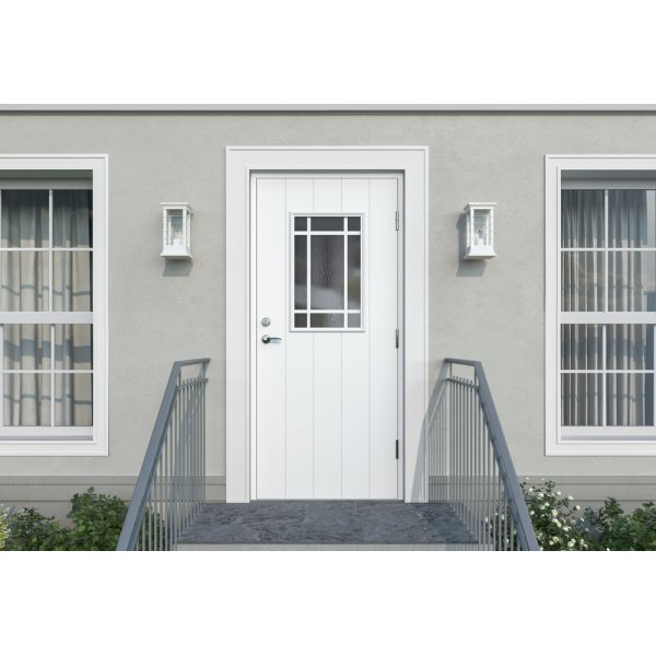 Haustür Christina - mit Fenster + Bedrucktes Paket Haustür Christina - mit Fenster + Bedrucktes Paket