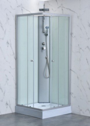 Brusekabine - Aether 90 | 90�90 cm | Hvidt glas og massagefunktion