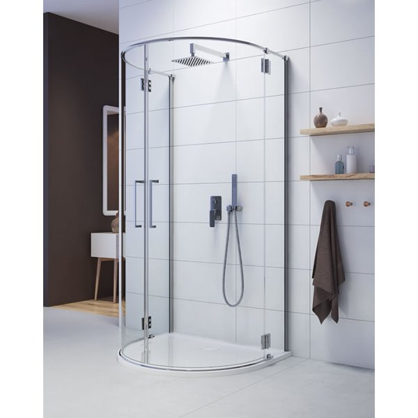 Duschhrn Space Line halvrunt (mot enkelvgg) - 6 & 8mm glas