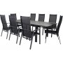 Prssebo Matgrupp (160x100) - Svart/Gr - 8 Stolar