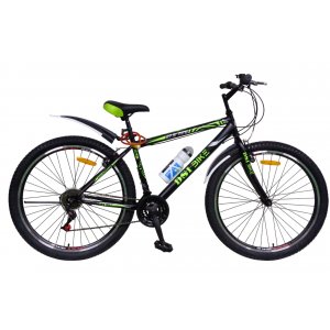 Mountainbike 27,5 tum st�lram 21 v�xlar svart gr�n