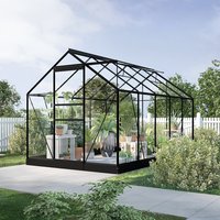 Växthus Neptunus - Svart 6,2 m² härdat glas Växthus Neptunus - Svart 6,2 m² härdat glas