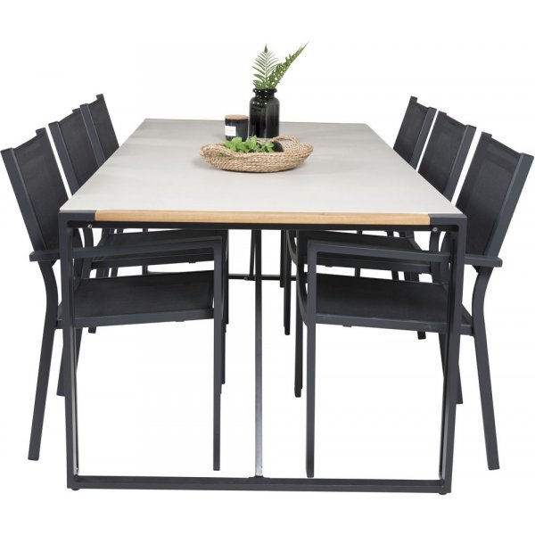 Tornsborg Matgrupp (200x100) - Svart/Grå - 6 Stolar Tornsborg Matgrupp (200x100) - Svart/Grå - 6 Stolar