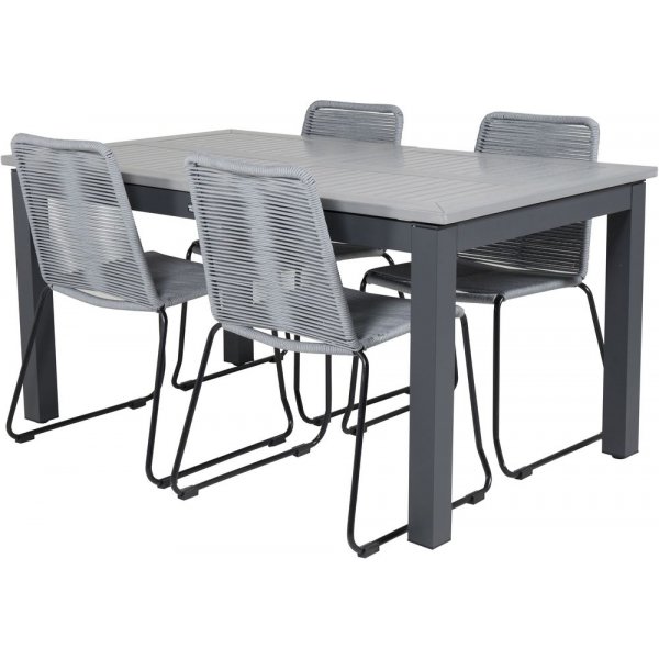 Ekenäs Matgrupp (152x90) - Svart/Grå - 4 Stolar Ekenäs Matgrupp (152x90) - Svart/Grå - 4 Stolar