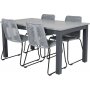 Ekens Matgrupp (152x90) - Svart/Gr - 4 Stolar