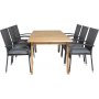 Malmby Matgrupp (180x90) - Svart/Natur - 6 Stolar