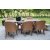 Oxford udendørs spisegruppe; brunt syrebord 220 cm inkl. 6 Valetta lænestole tan farvet kunstrattan