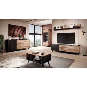 Fate soffbord 92 x 50 cm - Wotan ek/svart