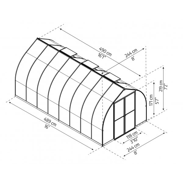 Växthus Bella - 11,8 m² + Växthusrengöring Växthus Bella - 11,8 m² + Växthusrengöring