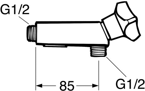 Gustavsberg Tappventil med backventil, Krom