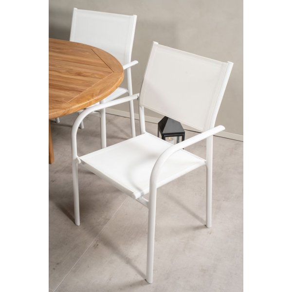 Bjuråker Spisegruppe (180x120) - Hvid/Natur - 8 Stole Bjuråker Spisegruppe (180x120) - Hvid/Natur - 8 Stole