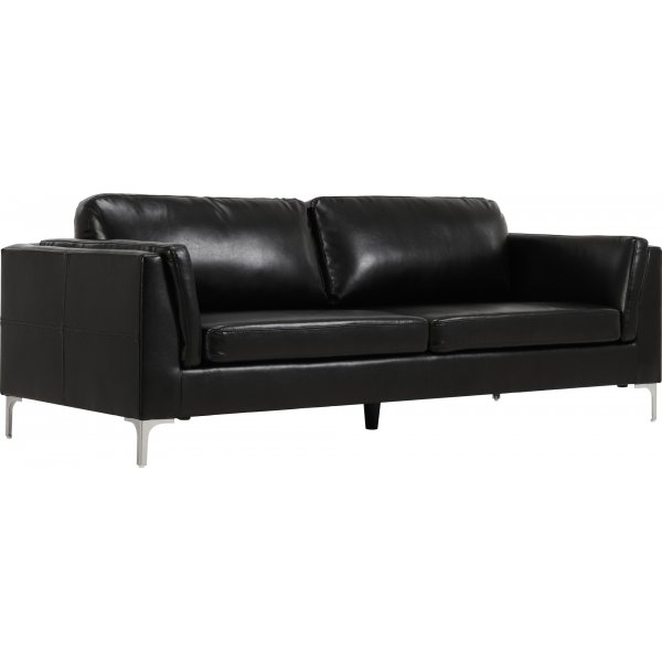 Soffa 3-sits svart PU - Cansas Soffa 3-sits svart PU - Cansas