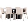 Matbord Strada med 6 st Astoria stolar - Beige/svart