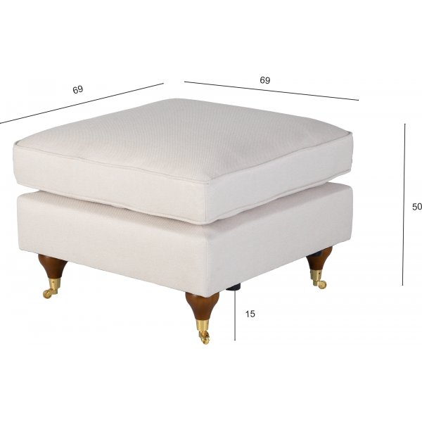 Fotpall Howard i beige tyg - Watford Deluxe