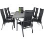 Prssebo Matgrupp (160x100) - Svart/Gr - 8 Stolar