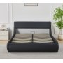 S�ngram med f�rvaring - 160 x 200 cm - Svart konstl�der