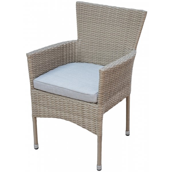 Menton Outdoor-Sessel aus Kunstrattan mit Sitzkissen - Natur Menton Outdoor-Sessel aus Kunstrattan mit Sitzkissen - Natur