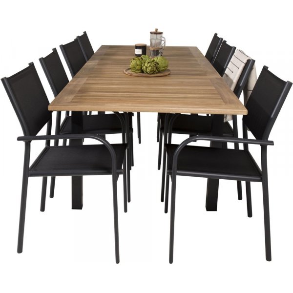 Dotorp Matgrupp (160x90) - Svart/Natur - 8 Stolar Dotorp Matgrupp (160x90) - Svart/Natur - 8 Stolar