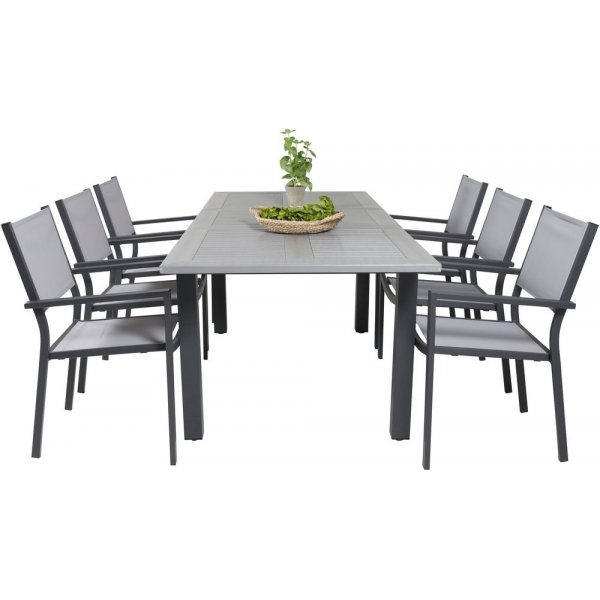 Ekenäs Matgrupp (152x90) - Svart/Grå - 6 Stolar Ekenäs Matgrupp (152x90) - Svart/Grå - 6 Stolar