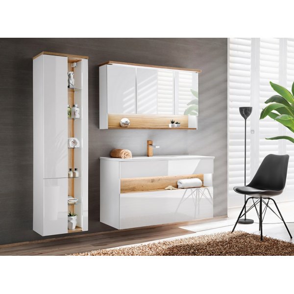 Badrumsmbler Bahama 120 cm - Vit & ekimitation