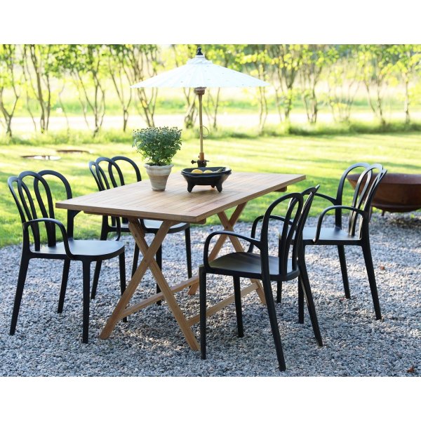 Spisegruppe Salt teak: Klapbord i teak inklusiv 4 Thornet stelstole