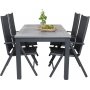 Ekens Spisegruppe (152x90) - Sort/Gr - 4 Stole