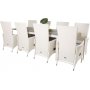 Ekens Matgrupp (160x90) - Vit/Gr - 8 Stolar