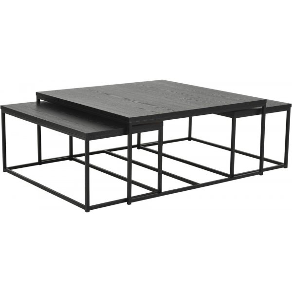 Natalie soffbord set 90x90 | 85x44 cm - Svart