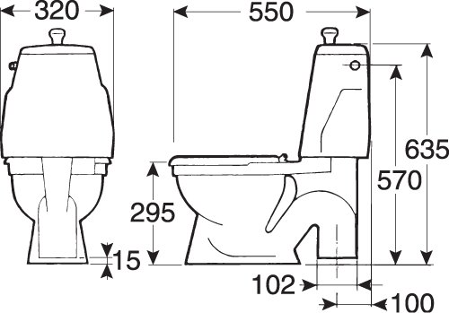 Gustavsberg 305, Børne, S-lås, standardsæde Gustavsberg 305, Børne, S-lås, standardsæde