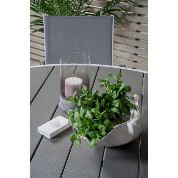 Ebbarp Matgrupp (ø140) - Vit/Grå - 4 Stolar Ebbarp Matgrupp (ø140) - Vit/Grå - 4 Stolar