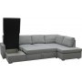 U-soffa b�ddsoffa T�rn� v�ndbar med f�rvaring - 304 cm - ljusgr�