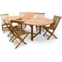 Matgrupp Oval - 180-240 cm - Teak
