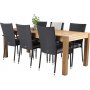 Prssebo Matgrupp (200x90) - Svart/Natur - 6 Stolar