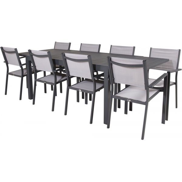 Holma Spisegruppe (160x100) - Sort - 8 Stole