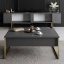 Lux TV-b�nk - Antracit/guld