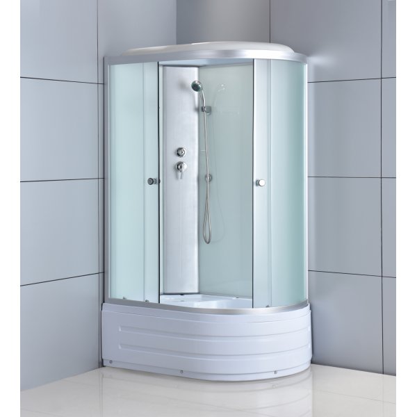 Duschkabin 120�80x210 cm | Vit glas & massagejets | Nereida