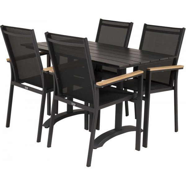 Dallaren Matgrupp (70x120) - Svart - 4 Stolar