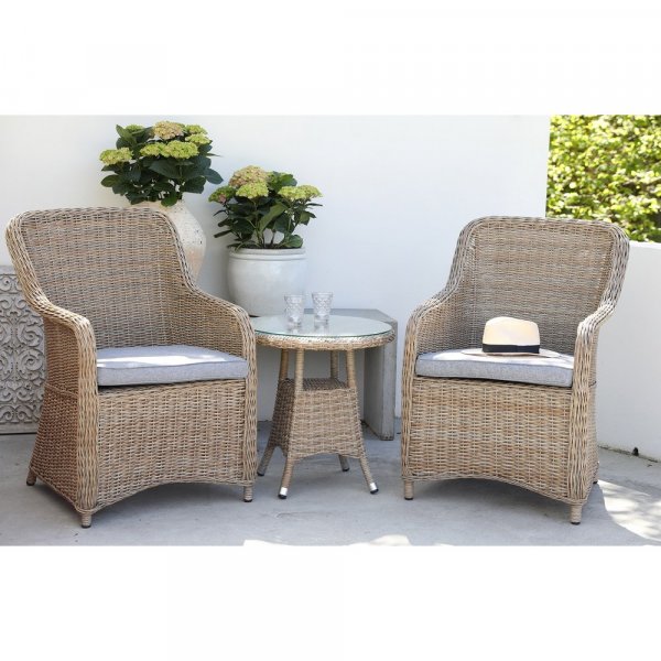 Lotus utemöbelset med sidobord - Natur Lotus utemöbelset med sidobord - Natur