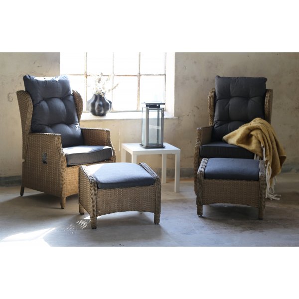 Haymond loungeset ställbara fåtöljer med fotpallar Haymond loungeset ställbara fåtöljer med fotpallar