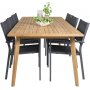 Charlottenberg spisegruppe (220x100) - Sort/Natur - 6 Stole
