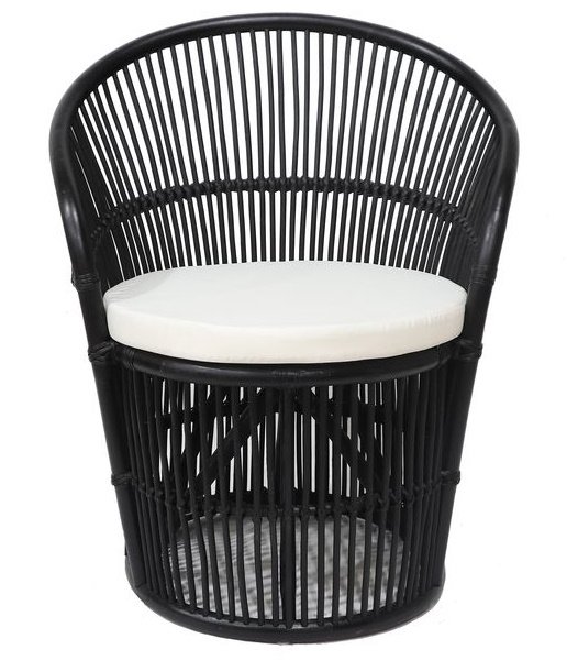 Narva fåtölj i rotting - Svart Narva fåtölj i rotting - Svart