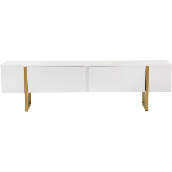 Serenity TV-b�nk 180 cm - Vit/guld