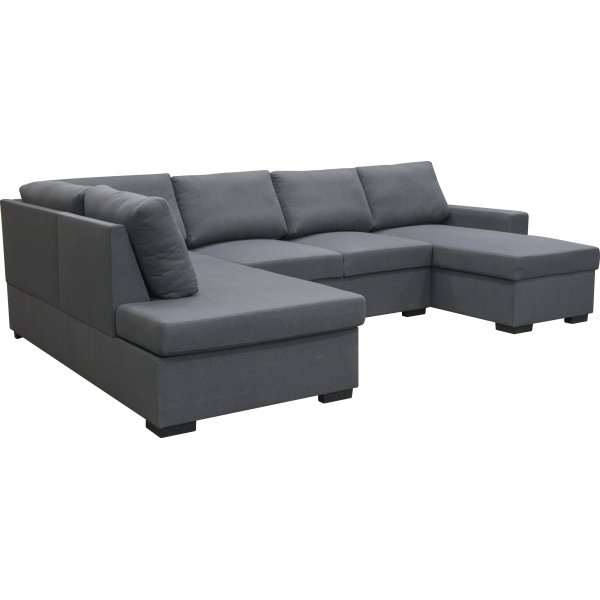 U-soffa Solna v�ndbar - 309 cm - m�rkgr�